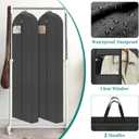 LANDNEOO 65" Long Garment Bags for Travel, Dress Bags for Hanging Clothes, Wedding Dress Cover for Women, Closet Storage for Gowns, Coats, Black, 4 Pack