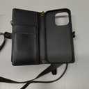 Wallet Case Compatible with iPhone 14 Plus RFID Blocking 10-Card Holder Soft PU Leather Magnetic Snap Shoulder Strap Zipper Pocket Phone Case Fit for iPhone 14 Plus 6.7" - Black