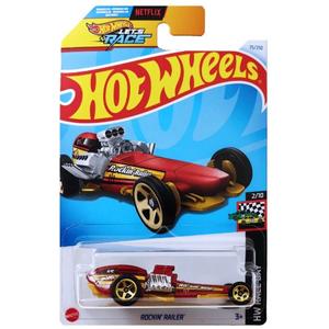 Hot Wheels HW RACE DAY - Rockin' Railer, Hot Wheels - Baja Bison T5, Hot Wheels Let's Race West Coast Flyer (Black) 2024 HW Fast Transit, Pack of 3