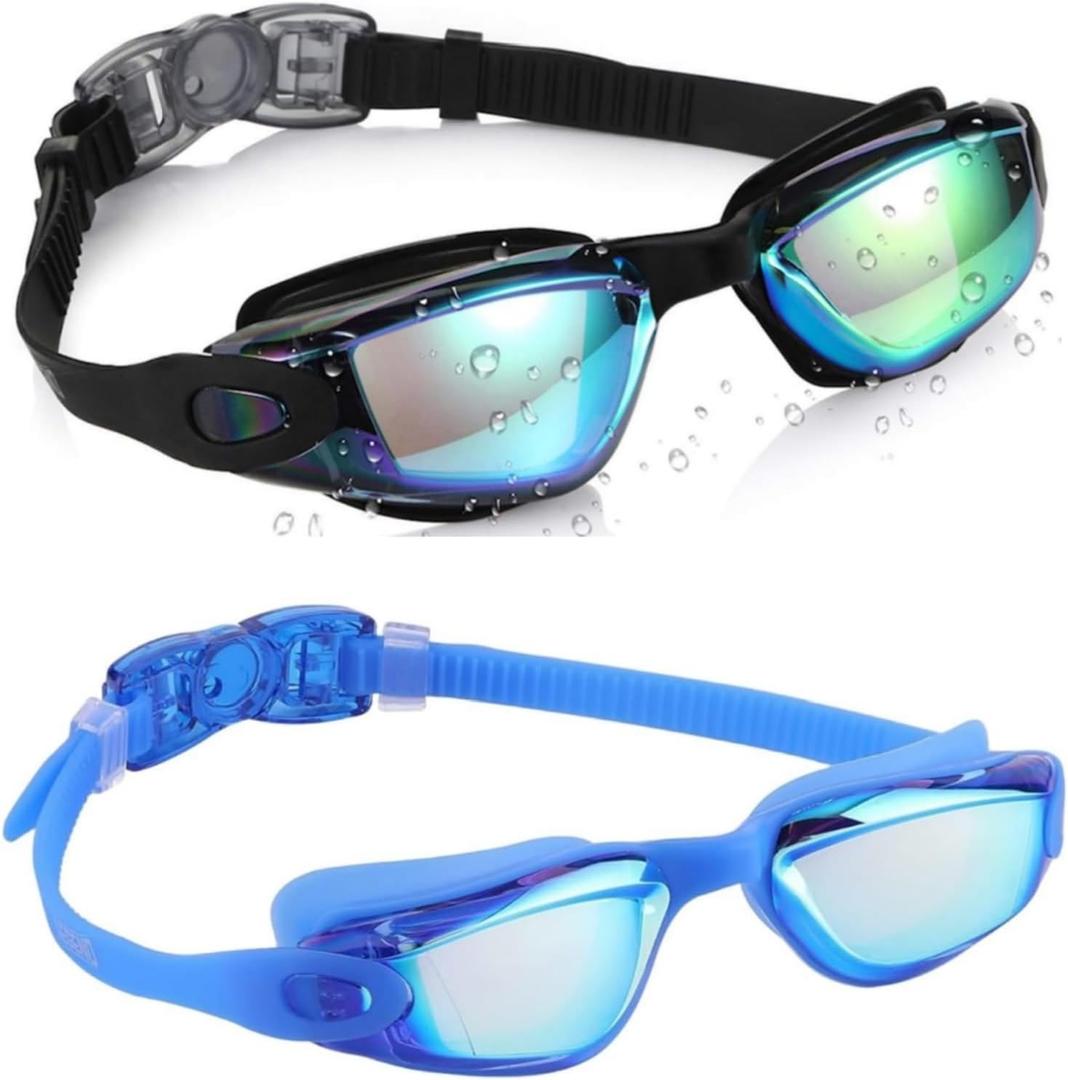 Aegend Kids Swim Goggles, Pack of 2 Swimming Goggles for Children Boys & Girls Age 3-14 (Aqua & Blue)