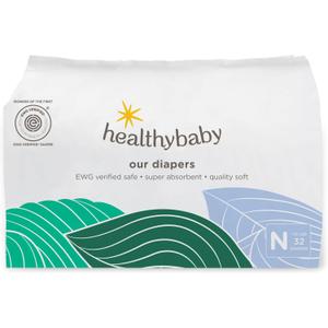 Our Diapers | The First EWG Verified & Microbiome-Friendly Diaper | 12-Hour Leak Protection | Made with Organic Cotton & Plant-Derived Materials | Totally Chlorine Free | Size NB (<10 lbs) 32 Count