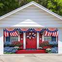 13x6ft Happy 4th of July Garage Door Decorations Banner 4th of July Independence Day Garage Door Cover Patriotic Garage Door Banner for Memorial Day Veterans Day Party Decoration (Multi01)