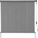 SMONTER Outdoor Sunshade Roller Shade 8'W x 8'H (96" Wx96 H), Exterior Cordless Roll Up Shades Blinds, UV Protection Shade Cloth with Crank Operation for Outside Windows Patio Porch Gazebo, Dark Grey