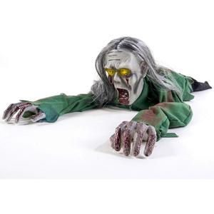 yosager Halloween Scary Yard Decorations, Electric Crawling Ghost Long Hair Horror Voice Skeleton, Creeping Prop for Theme Park, Bar Haunted House Props Horror Layout Party Decor