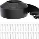 Landscape Edging 4 Inch Tall 40FT with 50Pcs Metal Spikes, Plastic Garden Edging Border No Dig Garden Border Edging Lawn Edging for Landscaping, Flower Bed, Yard