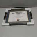 GMFrames 8.5x11 Wood Diploma Frame with Navy Mat or Display 11x14 Certificates without Mat,Tempered Glass,Rustic Black Finish with Gold Trim