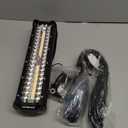 Auxbeam 12 Inch LED Light Bar 300W 6 Modes Amber White Strobe Light, Off-Road Driving Light Spot Flood Combo Work Light with 16AWG 10FT Wiring Harness Kit - 1 Lead for Jeep Wrangler Boat Truck SUV ATV