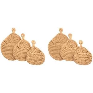 Cwmiibili Only 3Pcs Boho Hanging Basket, Wall Hanging Fruit Basket for Storage, Vegetable Keeper for Potato, Onion Garlic