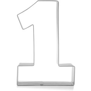 Keewah Number One 1 Cookie Cutter, 4.5 x 3.5 inch, Stainless Steel