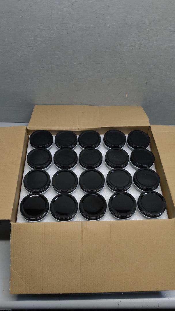 STARSIDE 4 oz Glass Mason jars With Regular Black Lids, 40 Pack 4 oz Canning Jars Containers for Jam, Honey, Candies,Wedding Favors, Decorations. Included 1 Pens and 80 Labels.