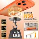 360 Spin Magnetic Stand for iPhone 17 Pro Max Case, [Fit for MagSafe][Military Protection][Full Camera Protection] Adjustable Kickstand iPhone Case for iPhone 17 Pro Max 6.9", Cosmic Orange