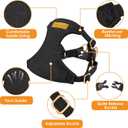 Lukovee No Pull Small Dog Harness and Leash Set - Adjustable Lightweight Soft Puppy Vest, Step-in Pet Harness with 49in Leash for Daily Walking Small Medium Dogs (Black, S)