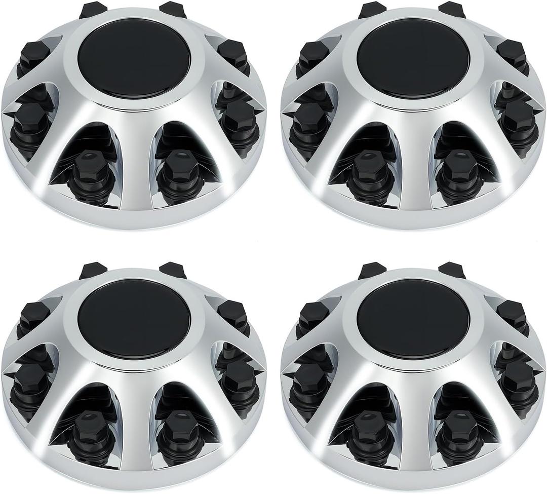 LEAPTREND 4pcs Chrome Wheel Center Caps 8 Lugs Fit for Chevrolet/Chevy Silverado 2011-2023 2500 HD 2011-2020 3500HD, Rim Hub Cover Without Dual Rear Wheels, Replace 22781439