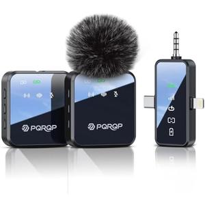 PQRQP 3 in 1 Microphone for iPhone/Android/Camera, Wireless Microphones, 328ft Transmission, 18H Battery Life, Mini Microphone for Record Interview, Vlogs, Tiktok Missing Part