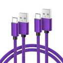 Basesailor USB Type C Charger Cable 6.6FT 2Pack,Charging Cord for Kindle Fire HD 10 9th,8 10th 2020,Paperwhite 2021 11th Generation,iPad Air Mini 7,Samsung A53 Z Flip Fold 5,iPhone 17 16 16e Pro Max (Purple)