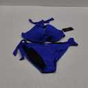 RELLECIGA Women Push Up Bikini Set Knot Front Underwire Swimsuits Low-Rise Bathing Suit (Medium, Royal Blue)