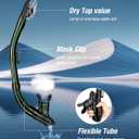 Aegend Diving Dry Snorkel for Adult & Youth - Snorkeling Gear with Top Dry Valve, Perfect for Snorkeling, Freediving, Swimming and Scuba Diving