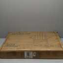 Folding Adirondack Chair with Wood Texture, HDPE All-Weather Fire Pit Chairs, Plastic Adirondack Chairs with 2 Cup Holder, Outdoor Lawn Chair for Patio Garden (Navy Blue)