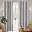 Joydeco 100% Blackout Curtains for Bedroom 84 Inch Long, Linen Black Out Curtains 2 Panels Set With Grommet for Living Room Window, Thermal Insulated Full Light Blocking Drapes Privacy Protection,50"W