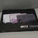 Wireless Keyboard and Mouse Combo  Ergonomic Wave Key, Built-in Leather Soft Palm Rest, 2.4G Full Size, 8 Hotkeys, 6-Button Mouse with 4-Level DPI, Dual USB-A/USB-C, Windows & macOS Compatible