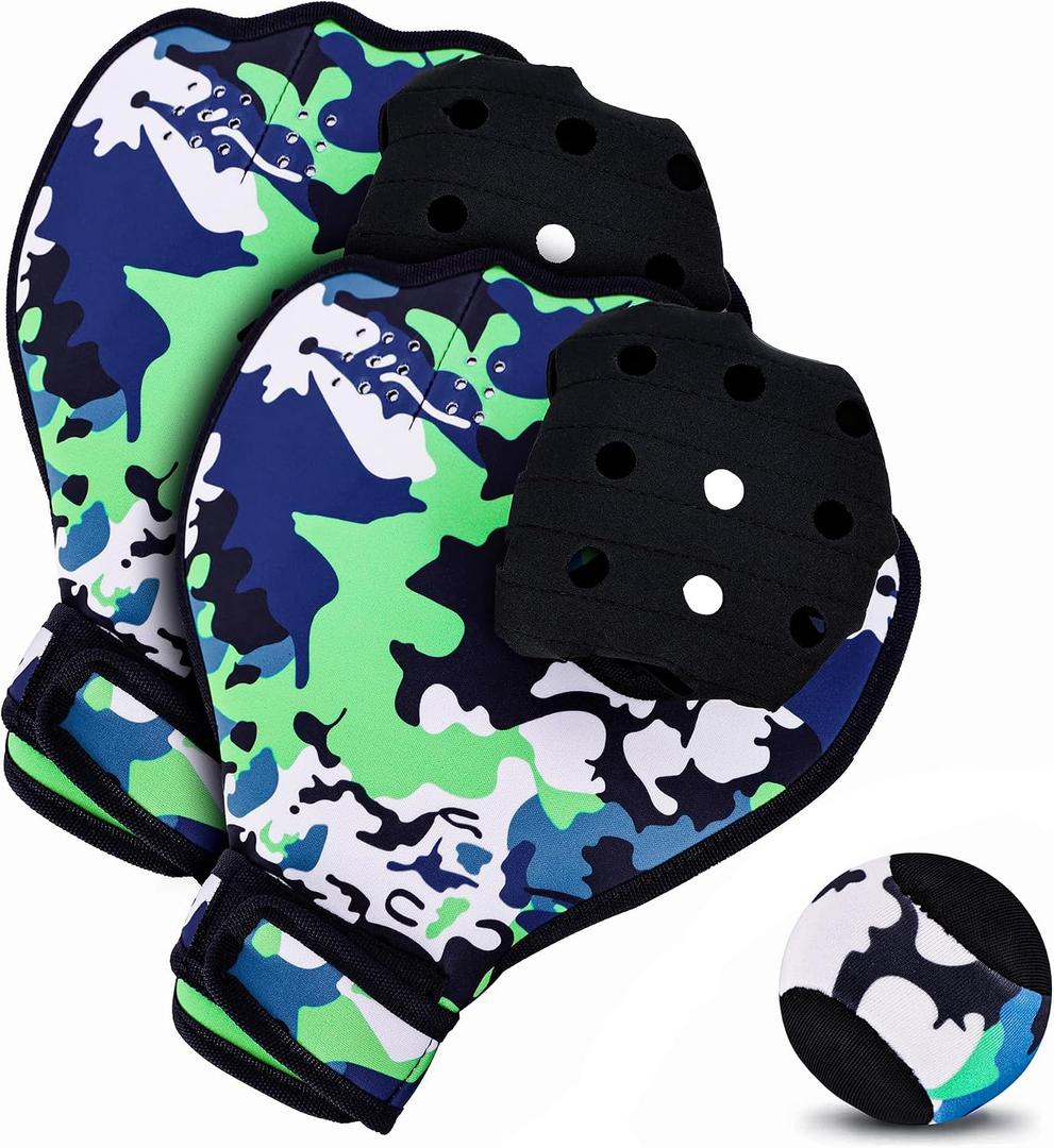 Water Baseball Ball and Gloves Set for Pool & Beach Games-for Beach Games & Swimming Pool Toys,1PC Water Bouncing Ball with 2PCS Catch Mitts,One Size Ambidextrous Design