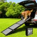 PENSUN Dog Ramp for Car, 71" x 20" Foldable Pet Ramp with Non-Slip Rug Surface, Portable Dog Car Ramp for Medium & Large Dogs Up to 250LBS Enter SUV Car & Truck