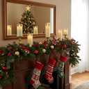 Homemory Ivory White Flickering Flameless Candles, Battery Operated Acrylic LED Pillar Candles with Remote Control and Timer, Set of 5