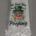 St Patricks Day Kitchen Towels, St Patricks Day Decorations, Cherry Bow Shamrock Lucky Charms Decoration, Shamrock Hand Towels for Spring Seasonal Home Kitchen Bathroom Bar 16x24 Inch