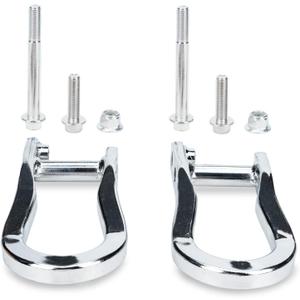 WEILEITE Front Bumper Tow Hook Shackles Chevy Silverado GMC Sierra 1500 2007-2018 Silverado 1500 LD 2019 Sierra 1500 Limited 2019 Replace 84072462(2Pcs,Silver Chrome)