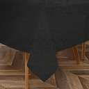 Majestic Giftware PU Faux Leather Rectangle Tablecloths | (TCE22-54200) Black Waterproof & Spill Proof Dining Table Cover | Decorative Washable Tablecloth for Home, Kitchen, Party (54X200)