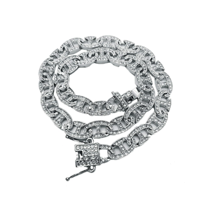 Hip Hop Iced 12mm 18" Miami Cuban Box Lock Choker Chain Necklace