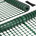 Ohuhu Plastic Garden Fence Safety Fence, 4'x50'/7.5 LB Reusable Netting Plastic Mesh Fence Roll, Temporary Fencing for Animal Barrier Construction Snow Fence Poultry Rabbits Chicken Dogs Deer