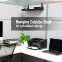 Mind Reader Hanging Cubicle Shelf, Metal Storage Organizer for Office or Home, 20.25" L x 7" W, Black