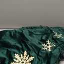 Lanpn Christmas Tree Skirt 48 inch, Velet Xmas Tree Skirt with Embroidery Snowflake Winter Christmas Tree Mat for Large Artificial Trees Winter Home Party Holiday Indoor Xmas Decor (Green, 120cm)