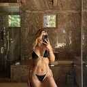 Women Triangle String Bikini Set Color Block Two Piece Brazilian Swimsuit Spaghetti Strap Tie Swimwear (M)