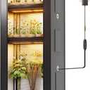 SPECILITE 4-Tier Plant Stand with Grow Tent Lights for Plant & Seed Growth 1680D High Reflective Cover, 10-Level Adjustable Full Spectrum 5000K LEDs, Adjustable Metal Greenhouse Frame Supports 250 Lbs, 59"L x 14"W x 59"H