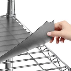 Sterling Shelf Liners for Wire Shelf System - Set of 4-14 x 36 inch - Plastic Wire Shelving Shelf Mats - Grey (14"x36" 4pcs, Graphite)