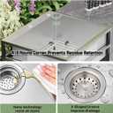 25x22 Inch Stainless Steel Utility Sink-Freestanding Laundry Sink Practicality With Accessories Stainless Functional Faucet,Soap Dispenser, SS Sink Grid For Laundry,Garage,Outdoor Kitchen,Garden...