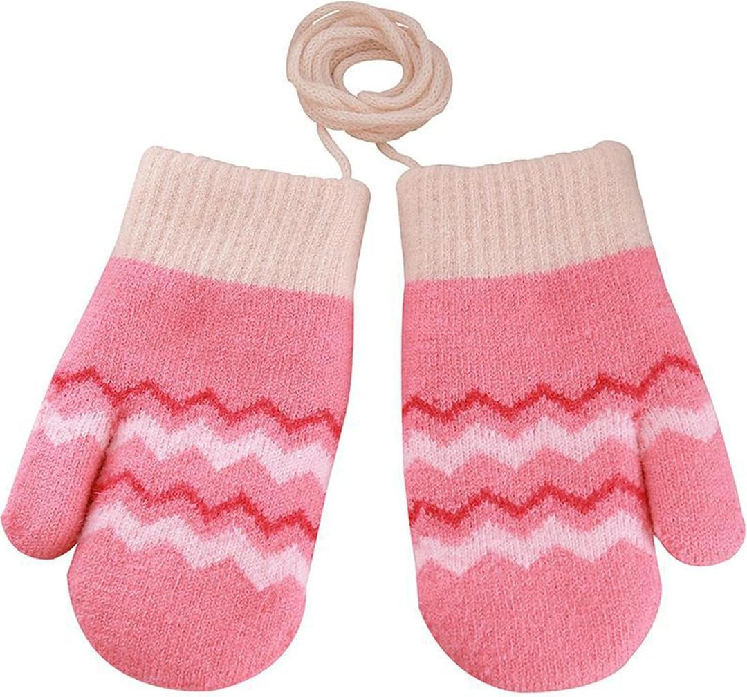 Baby Girls Knitted Winter Mitt Gloves Stretch Fleece Lined Gloves Cold Weather Warm Mittens 3T Baby Boy