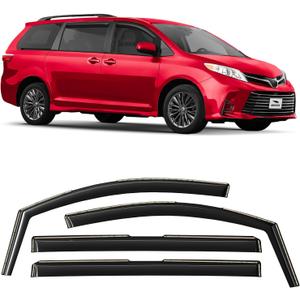 Voron Glass in-Channel Extra Durable Rain Guards for Toyota Sienna 2011-2020, Window Deflectors, Vent Window Visors, 4 Pieces - 200526
