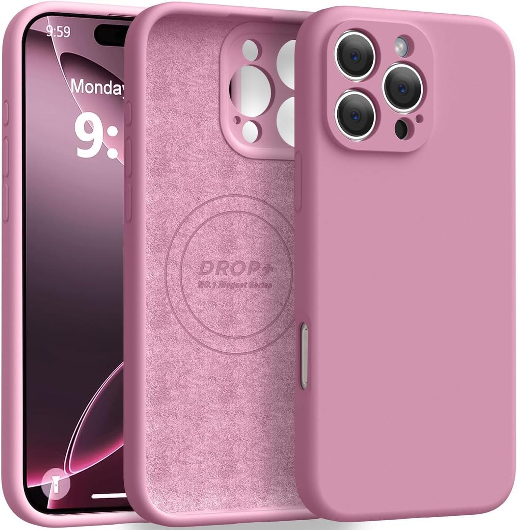 Ktele Magnetic for iPhone 16 Pro Case [Compatible with Magsafe] [Premium Silicone Satin-Smooth Touch] Slim Shockproof Anti-Scratch Microfiber Lining Case, 6.3 inch, Lavender Purple