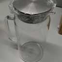 1 Gallon Glass Pitcher with Lid and Handle, Hot & Cold Water Jug, Extra-Wide Mouth Beverage Carafe for Juice, Iced Tea & Drinks