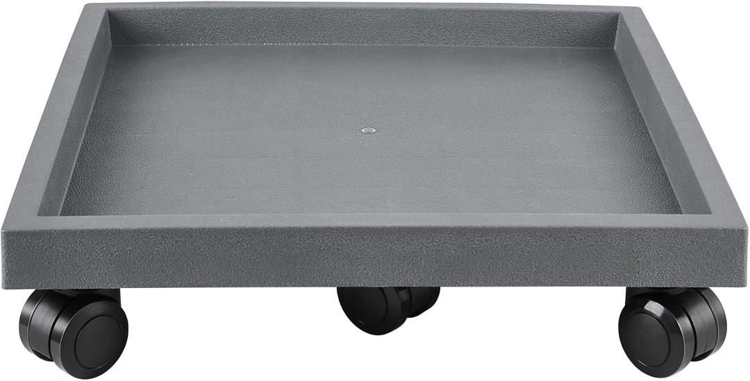16.5 Inch Square Rolling Plant Caddy Saucer with Wheels, Heavy Duty Wheeled Planter Stand for Potted Plant, Coaster Roller Base Tray with Casters, Flower Pot Dolly Holder for Indoor Outdoor