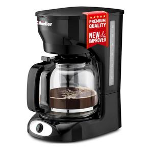 Mueller 12-Cup Drip Coffee Maker - Borosilicate Carafe, Auto-Off, Reusable Filter, Anti-Drip, Keep-Warm Function, Clear Water Level Window Coffee Machine, Kitchen Essentials & Accessories