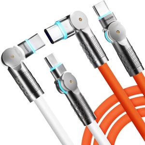 USB C to USB C Charger Cable 240W [2-Pack 6.6FT], Type C Fast Charging Cable for MacBook Pro, iPad Pro Air, iPhone 16/16 Plus/16 Pro Max, Galaxy S23+/S23 Ultra, Orange+White