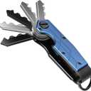 Key Organizer for Men Compact Key Holder Minimalist Key Case Metal Key Chain Key Holder for Keychain Secures 2-5 Keys (Tactics, Navy Blue)