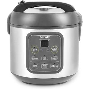 AROMA Professional Digital Rice Cooker, Multicooker, 4-Cup (Uncooked) / 8-Cup (Cooked), Steamer, Slow Cooker, Grain Cooker, 2Qt, Stainless Steel Exterior, ARC-994SG