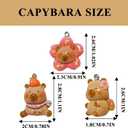 10Pcs Mini Capybara Keychain Capybara Party Favors Kawaii Capybara Figurine Pendant Resin Capybara Birthday Decorations (STYLE A)