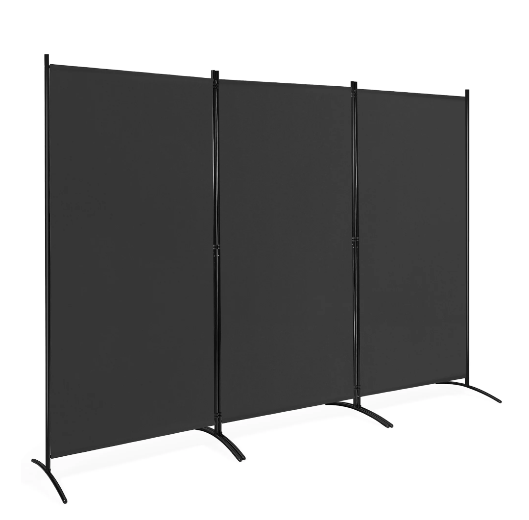 6 Feet 3 Panel Room Divider with Durable Hinges Steel Base