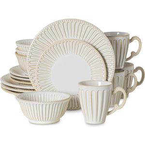 16-Piece Dinnerware Set for 4, Ceramic Plates, Bowls and Mugs, Dishwasher & Microwave Safe, Ideal for Family Dinners, Parties and Everyday Use, White